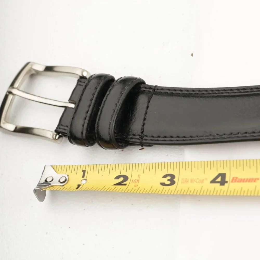 Florsheim Mens Belt Size 48 XXL Extra Extra Large Black Leather Prong‎ Buckle